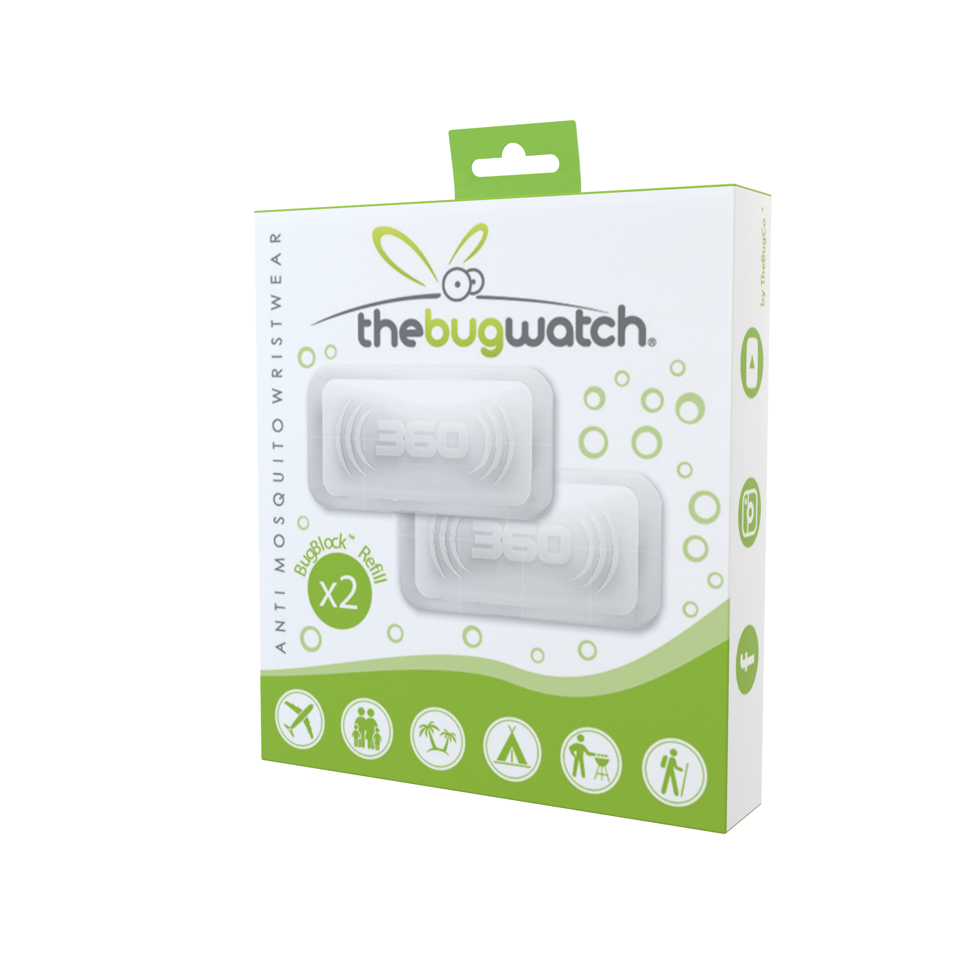 Bracelet anti-moustique pour enfant TheBugWatch Kids BugCo Super protection - Protège contre les moustiques et insectes - Repulsif à 360° - Bleu